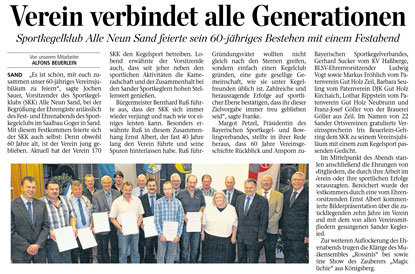 Alle Neun Sand feiert 60-jähriges Bestehen